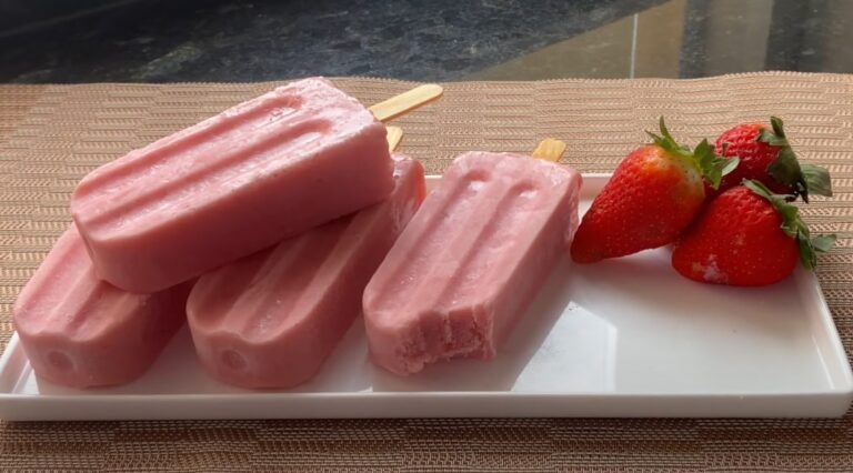 Como fazer picole de morango caseiro rapido e facil