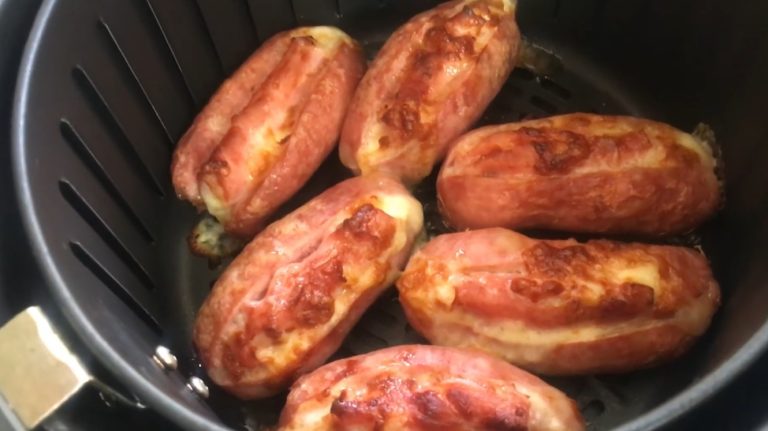 Receita de Linguiça recheada na airfryer suculenta Como fazer Linguica recheada na airfryer