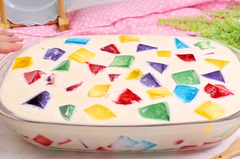 Como fazer Gelatina Mosaico Cremosa na Travessa
